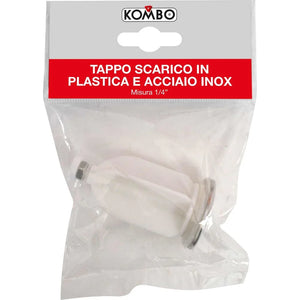 Tappo Scarico Ibrido Kombo 1/4" - Plastica e Acciaio INOX Anti-Perdite e Corrosione per Idraulica
