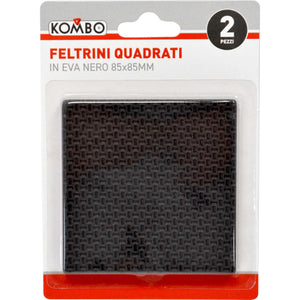 Feltrini EVA Quadrati 85x85mm Neri (2pz) - Maxi Protezione Mobili & Pavimenti | Antiscivolo, Ritagliabile