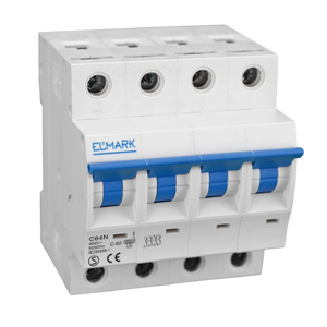 Interruttore Magnetotermico Elmark 4P 6kA 40A per Protezione Impianti Trifase - Guida DIN, Anti-Sovraccarico e Cortocircuito, Certificato CE IEC