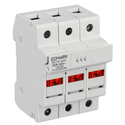 Elmark Porta Fusibili 3P 32A Modulare - Protezione Circuiti Trifase su Guida DIN