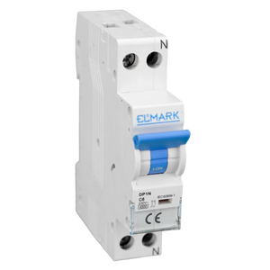 Interruttore Magnetotermico Elmark DPN 1P+N 6A - Protezione Circuiti Monofase Residenziali e Terziari, Curva C, Guida DIN