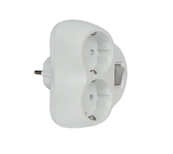 Adattatore Doppio 16A con Interruttore EK | Bianco 3500W
