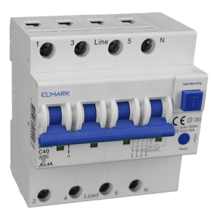 Differenziale Magnetotermico Elmark 3P+N 40A 6kA 30mA - Protezione Affidabile per Impianti Trifase