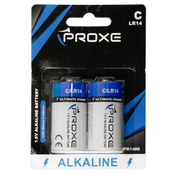 Blister 2 Pile Torcia D LR20 Proxe 1.5V Alcaline - Batterie Alta Potenza, Lunga Durata per Torce, Radio e Dispositivi Professionali
