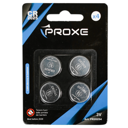Blister 4 Batterie Litio CR2025 Proxe 3V - Lunga Durata per Dispositivi Elettronici e Smart Home