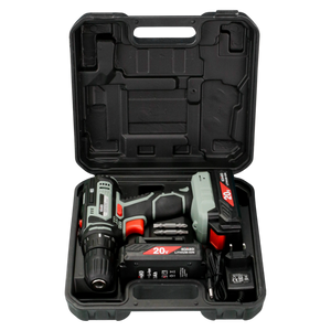 Kit Trapano Avvitatore Kombo 20V Cordless con 2 Batterie Li-Ion – Mandrino 10mm Ergonomico, Fai da Te e Professionale
