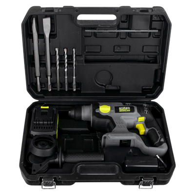 Tassellatore a Percussione Brushless 20V Kombo Pro Kit Completo con Batteria e Accessori SDS Plus per Cemento e Muratura