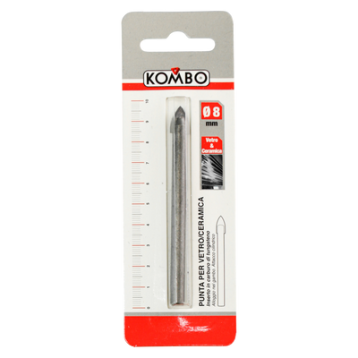 Punta Trapano Kombo per Vetro, Ceramica e Piastrelle Ø8x80mm | Inserto Carburo Tungsteno per Fori Precisi e Senza Rotture | Ideale Fai da Te e Professionisti