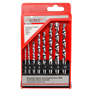 Set Punte Trapano Muro Kombo 8 pz Acciaio - Foratura Precisione Calcestruzzo, Muratura, Pietra - Diametri Assortiti Ø3-10mm per Professionisti e Fai-da-te
