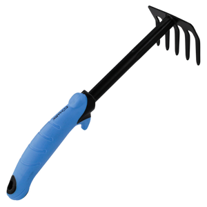 Rastrello da Vaso Elmark 3 Denti in Acciaio - Attrezzo Ergonomico per Cura Piante, Giardinaggio, Balcone, Terrazzo, Serra e Arieggiatura Terreno