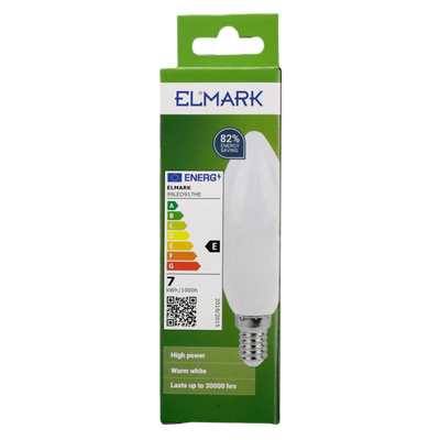 Lampadina LED Candela Elmark E14 7W 2700K Luce Calda - Sostituisce 60W, Risparmio Energetico e Lunga Durata