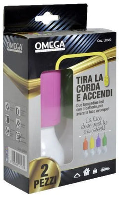 Set 2 Lampade Portatili a Batteria LED Senza Fili - Luce Bianca 6000K per Interni Esterni, Campeggio e Armadi - Design Colorato e Funzionale