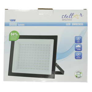 Faretto LED Nero 100W 5000K Luce Naturale Fredda IP65 per Illuminazione Esterni - Potente, Resistente e a Basso Consumo Energetico