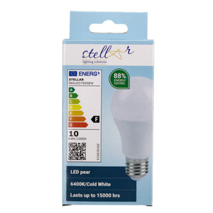 Lampadina LED E27 a Pera 10W Luce Fredda 6400K - Illuminazione Brillante ed Efficiente per Casa e Lavoro
