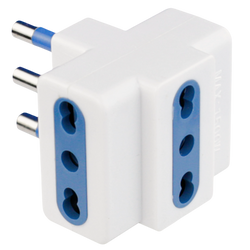 Adattatore Triplo Bipasso Spina S17 16A 250V Omega - Moltiplicatore di Prese Sicuro per Casa e Ufficio, Plastica Termoresistente IP20