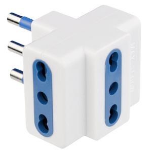 Adattatore Triplo Bipasso Spina S17 16A 250V Omega - Moltiplicatore di Prese Sicuro per Casa e Ufficio, Plastica Termoresistente IP20