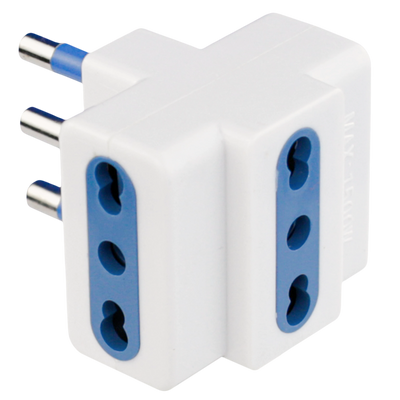 Adattatore Triplo Bipasso Spina S17 16A 250V Omega - Moltiplicatore di Prese Sicuro per Casa e Ufficio, Plastica Termoresistente IP20