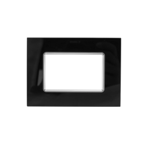 Placca Matix 3 Posti in Vetro Nero Lucido - Design Moderno per Impianti Elettrici by Mapam