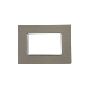 Placca Matix 3 Posti Platino Alluminio Spazzolato - Eleganza, Robustezza e Design Moderno per Impianti Civili. Compatibile Matix.