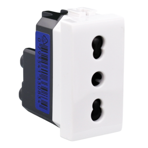 Presa Bivalente Matix Bianca 10/16A Bipasso - Modulo Elettrico Incasso Universale per Spine Italiane - Compatibile Bticino Matix - Mapam