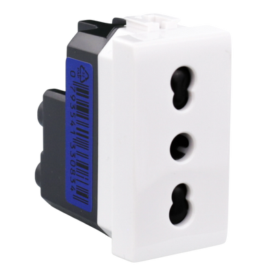 Presa Bivalente Matix Bianca 10/16A Bipasso - Modulo Elettrico Incasso Universale per Spine Italiane - Compatibile Bticino Matix - Mapam