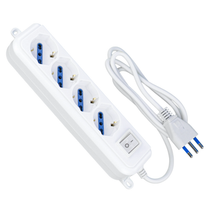 Multipresa con Interruttore Luminoso 4 Prese Universali P40 Bipasso-Schuko - Cavo 1.5m, 16A per Casa e Ufficio | Sicurezza e Praticità