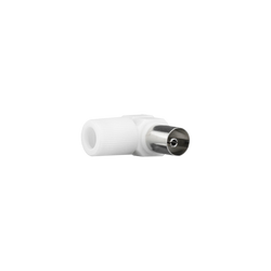 Adattatore Antenna TV Femmina 90° Omega per Cavi Coassiali - Soluzione Salvaspazio e Segnale Ottimale in Metallo Silver