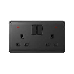 Presa Doppia LONDON 2P Antracite con Interruttore | EK