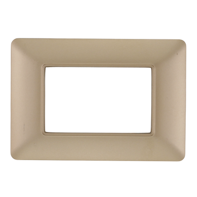 Placca Mapam Matix 3 Posti Sabbia in Tecnopolimero Resistente - Design Elegante con Finitura Satinata Effetto Metallo per Ambienti Moderni e Classici