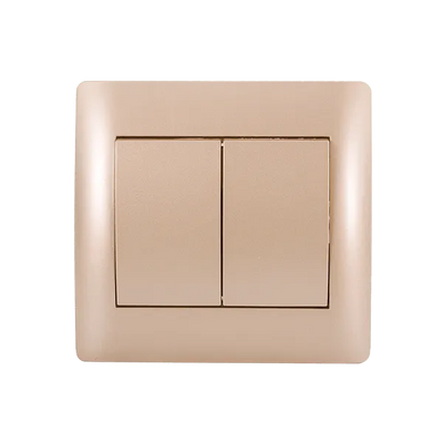Interruttore 2 Pulsanti RHYME Oro Metallizzato | EK Elmark