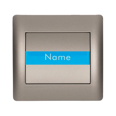 Pulsante Campanello Serie Rhyme Grigio con Porta Cartellino