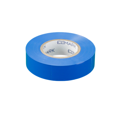 Nastro Isolante Elmark Blu 19mm x 20m in PVC – Isolamento Elettrico Professionale, Resistente all'Umidità e all'Abrasione per Impianti Sicuri