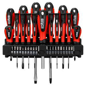 Set Cacciaviti Kombo 38 Pz Professionale CR-V Magnetici - Kit Completo con Porta Inserti Inclinabile 30° per Elettricisti e Fai-da-te