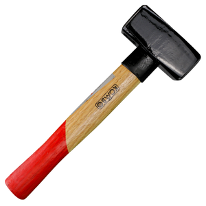 Mazzuola Professionale Kombo 1000g in Acciaio con Manico in Legno Antivibrazione | Testa 90mm, Sicurezza DIN 6475 per Lavori Gravosi in Cantiere e Officina