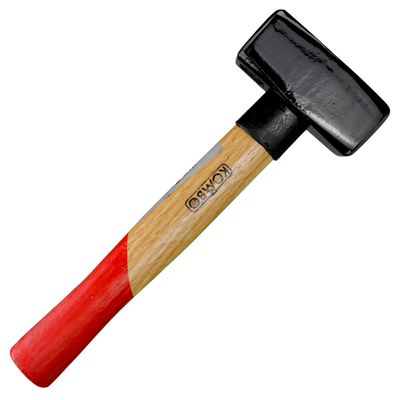 Mazzuola Professionale Kombo 1000g in Acciaio con Manico in Legno Antivibrazione | Testa 90mm, Sicurezza DIN 6475 per Lavori Gravosi in Cantiere e Officina