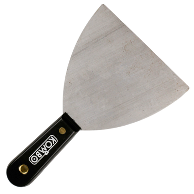 Spatola Professionale Kombo Acciaio 100mm per Finitura, Raschiatura e Applicazione Materiali - Manico Ergonomico in Legno per Edilizia e Fai da Te