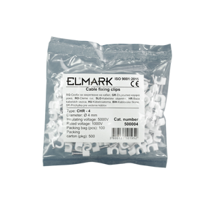 Fermacavo Elmark Ø 4mm (100 pz) per Cavi Tondi | Organizzazione e Fissaggio Sicuro per Installazioni Elettriche Domestiche e Professionali