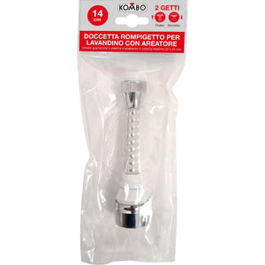 Doccetta Rompigetto Lavandino 2 Getti Flessibile | Aeratore Universale per Cucina e Bagno - Risparmio Idrico e Massima Versatilità | Kombo