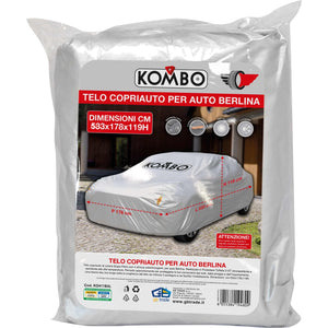 Telo Copriauto Kombo XL per Berline, Station Wagon e SUV - Protezione Totale 4 Stagioni in Poliestere 210T Idrorepellente con Bande Riflettenti