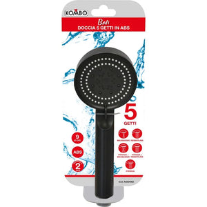 Doccia BALI Nera 5 Getti Anticalcare: Design Moderno e Funzionalità Multigetto per un Bagno di Stile e Benessere Quotidiano