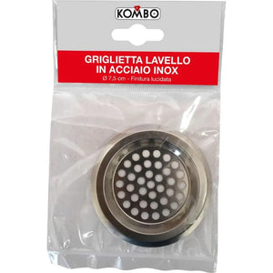 Griglietta Lavello Acciaio INOX Kombo Ø7.5 CM | Filtro Scarico Anti-Intasamento per Cucina | Massima Igiene e Durata