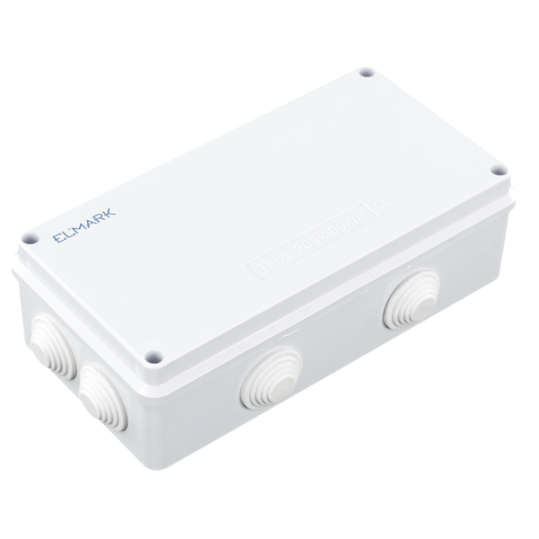 Cassetta di Derivazione Esterno Perforata Elmark IP65 200x100x70mm - Protezione Cavi Elettrici e Ventilazione Ottimale