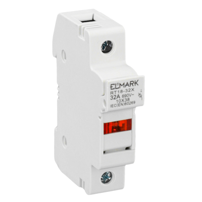 Porta Fusibili Elmark 1 Polo 32A per Guida DIN - Protezione Circuiti Elettrici Modulare da Sovraccarichi e Cortocircuiti in Ambienti Civili e Industriali