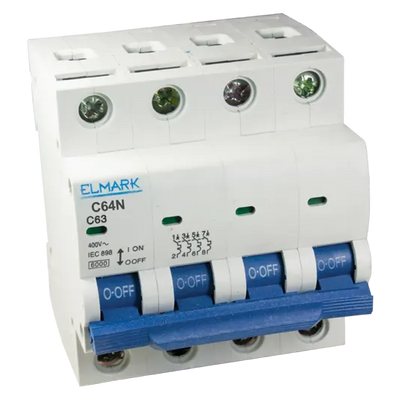 Interruttore Magnetotermico ELMARK 10A 4 Poli 6kA C64N