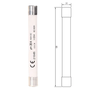 Fusibile Cilindrico EK 10x85 20A 1500V DC | Protezione Alta