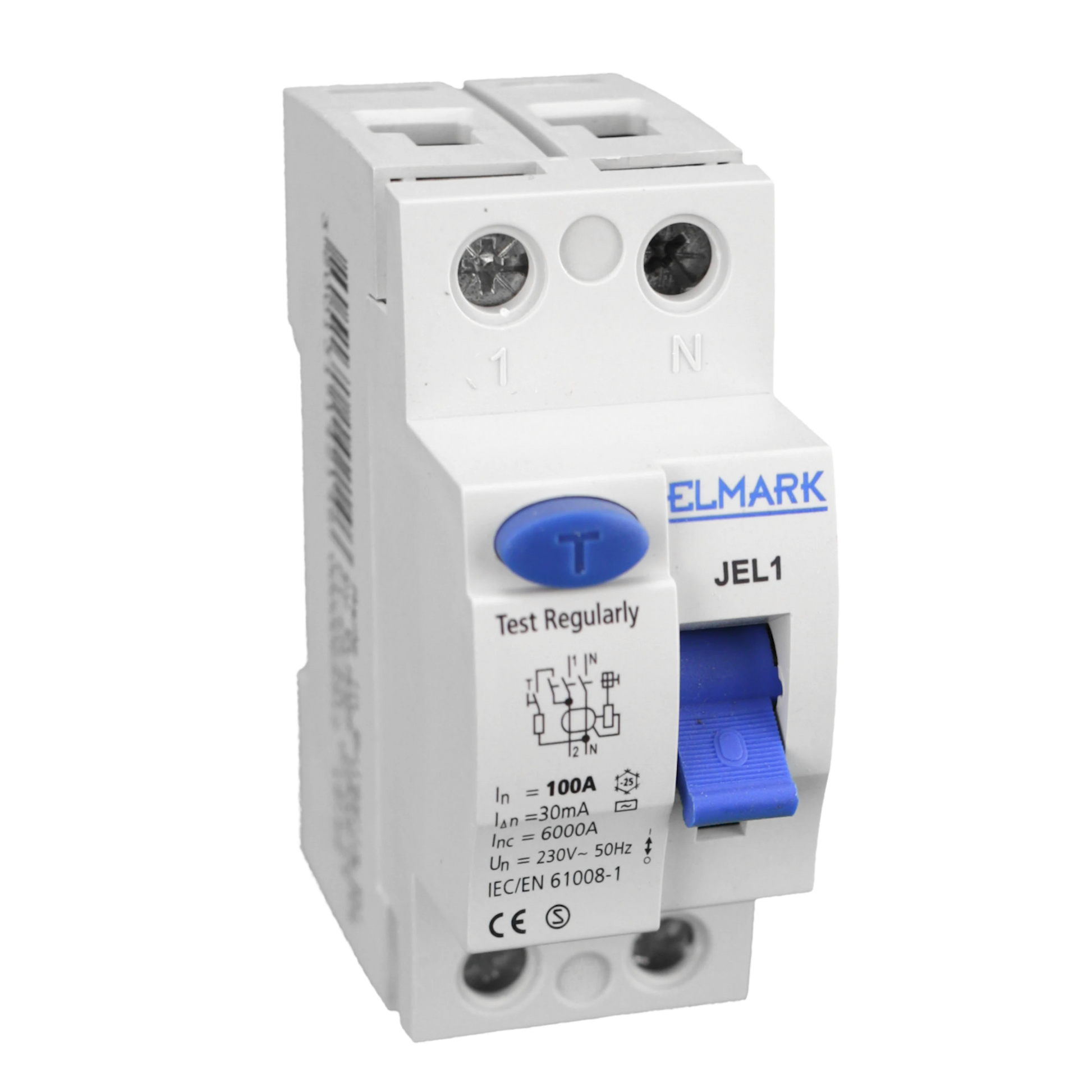 Differenziale Elmark 1P+N 100A 6kA 30mA - Interruttore di Sicurezza per Impianti Elettrici | Protezione Avanzata da Dispersioni e Sovraccarichi - Dettaglio 1