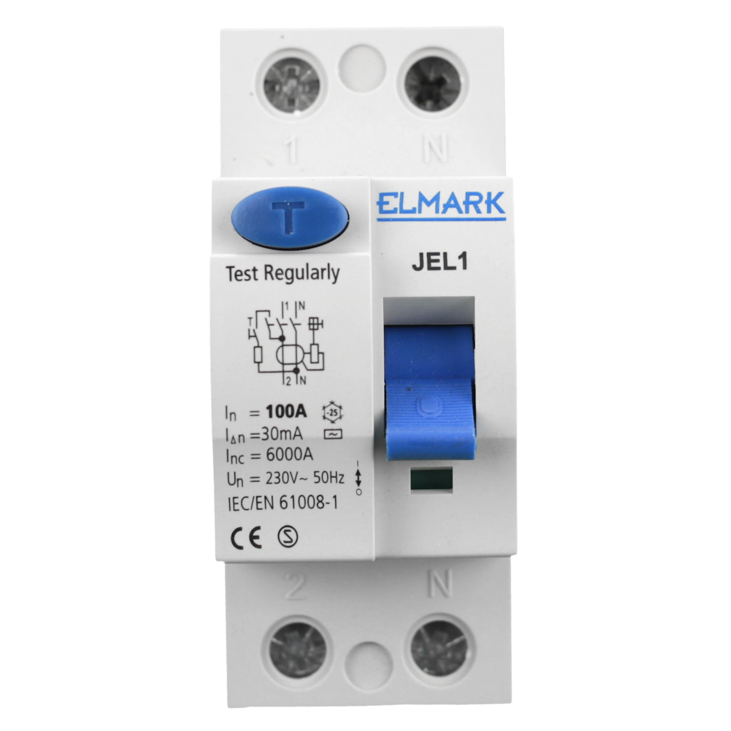 Differenziale Elmark 1P+N 100A 6kA 30mA - Interruttore di Sicurezza per Impianti Elettrici | Protezione Avanzata da Dispersioni e Sovraccarichi - Dettaglio 2