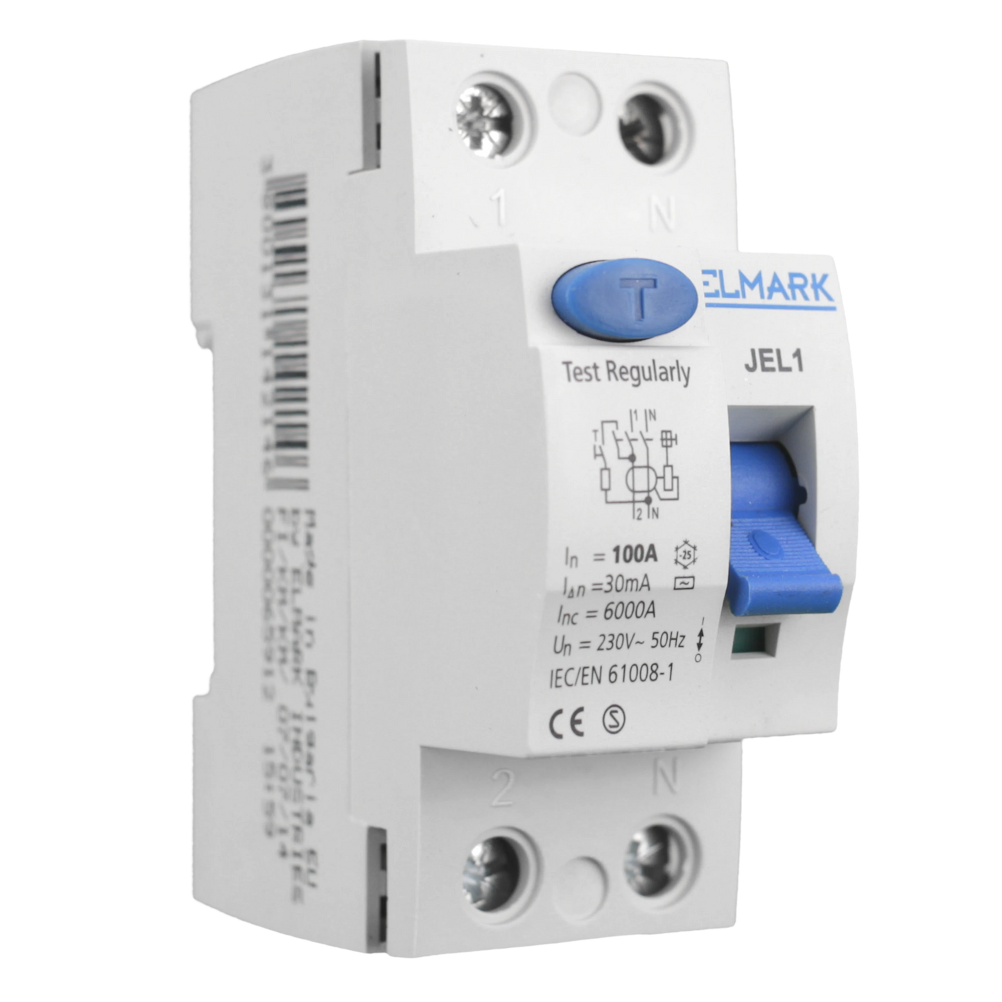 Differenziale Elmark 1P+N 100A 6kA 30mA - Interruttore di Sicurezza per Impianti Elettrici | Protezione Avanzata da Dispersioni e Sovraccarichi - Dettaglio 3