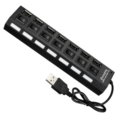 Multipresa Hub USB 7 Porte Proxe Plug & Play - Trasferimento Dati Veloce 480MB/s per PC e Laptop