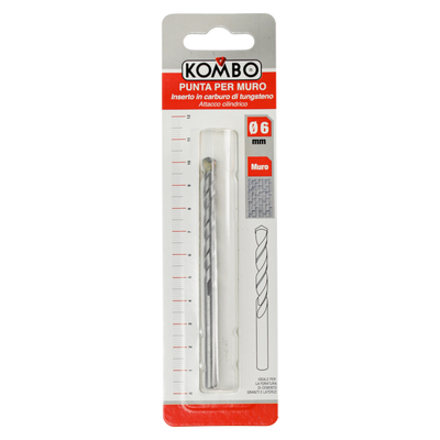 Punta Trapano Muro Kombo 6x100mm - Carburo Tungsteno per Calcestruzzo e Cemento | Alta Precisione e Durata